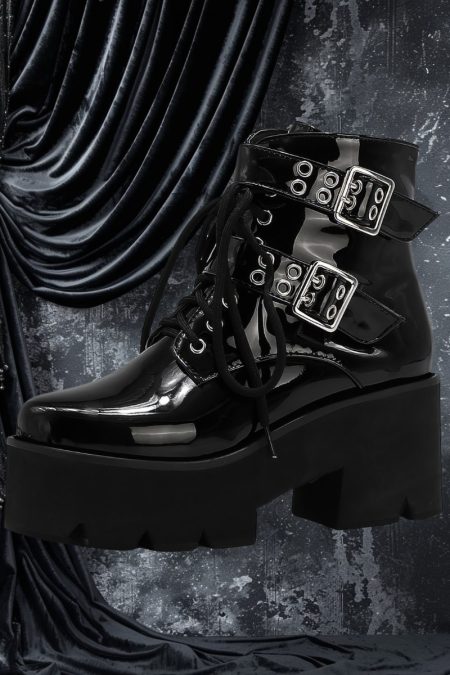 Chaussures Gothique Noire Brillant – RogueBlack