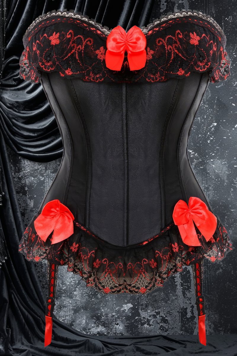 Corset Gothique Romantique Noir et Rouge – Shadowlyn