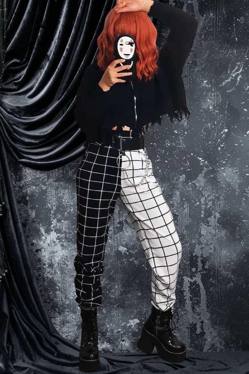 Pantalon Gothique Femme Noir Et Blanc – DarkWhiteWave