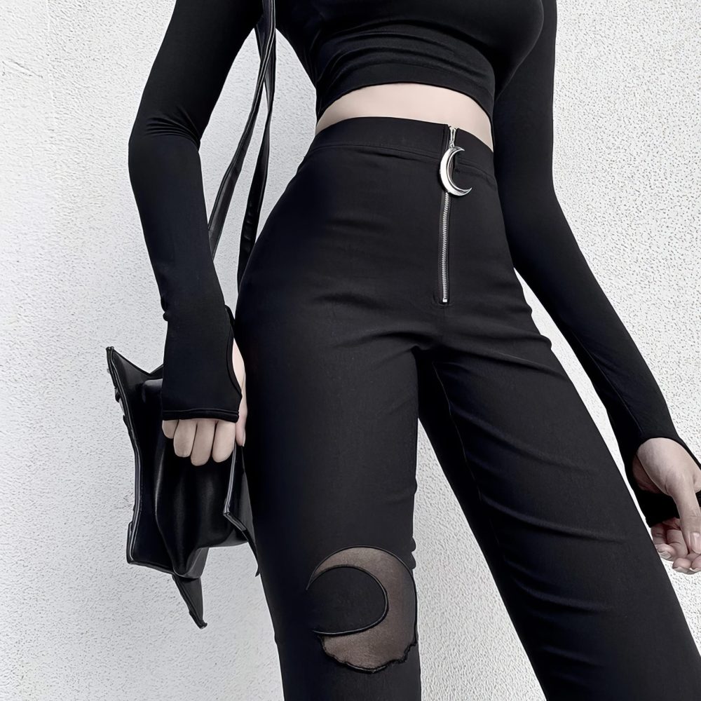 Pantalon Noir Gothique Lune – MysticMoon