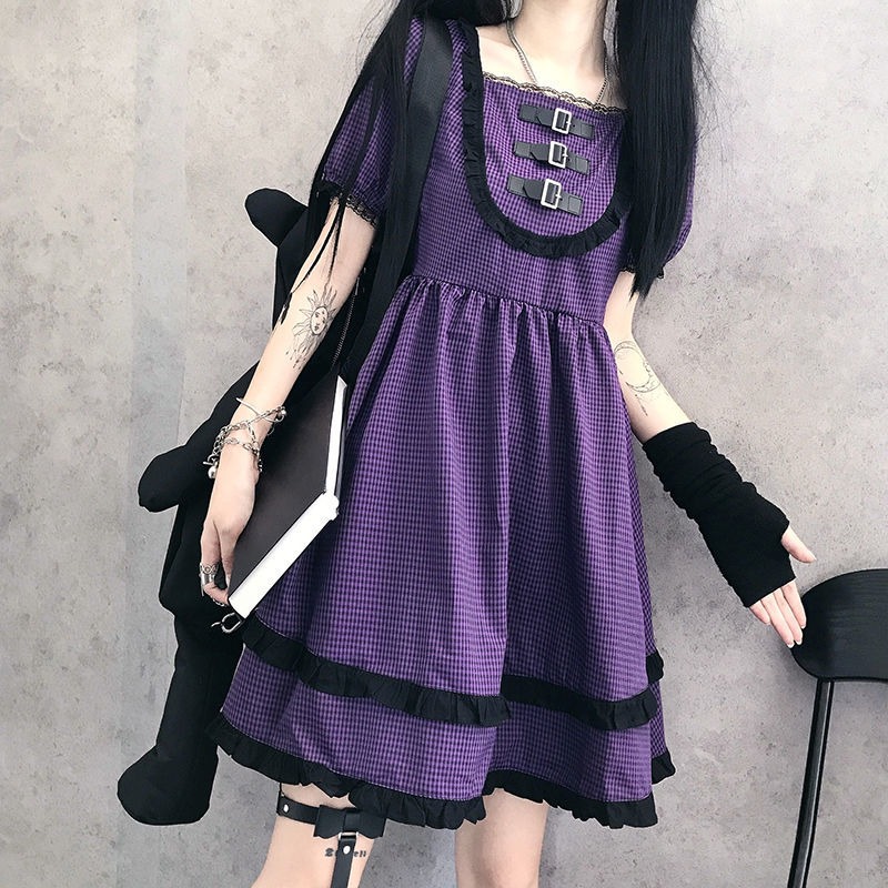 Robe Gothique Violette Et Noire