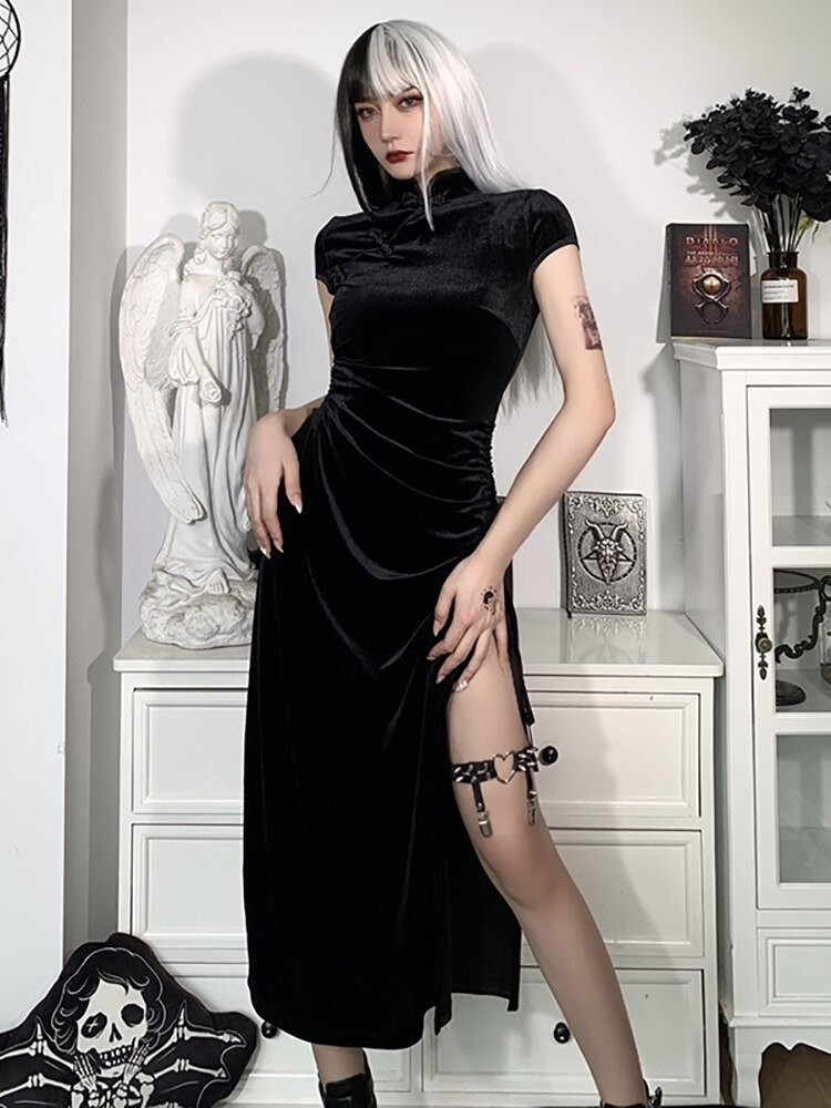 Robe Longue Noire Gothique
