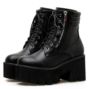 Bottines Gothiques Daim Noir