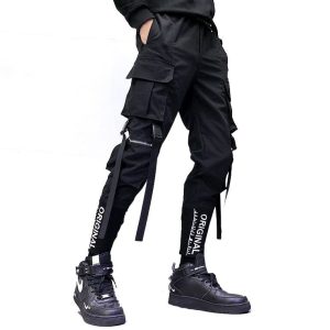 Pantalon Gothique Noir Cargo Homme