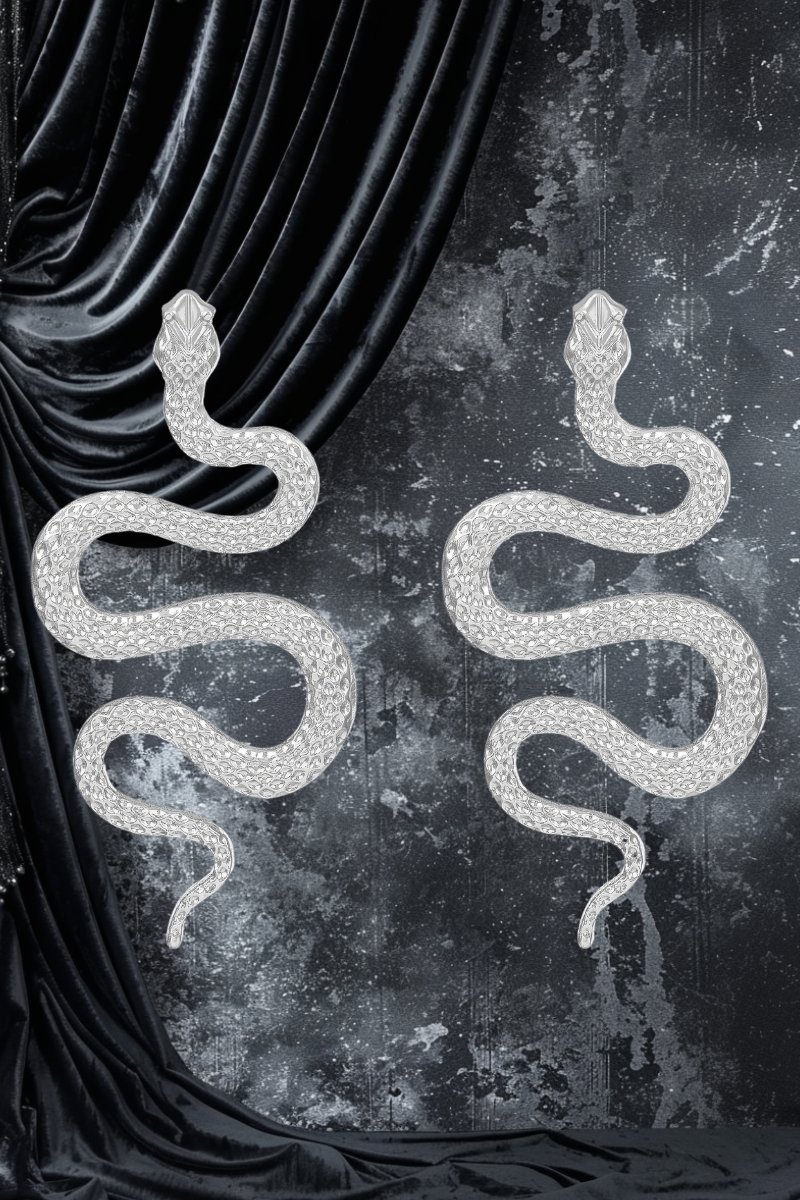 Boucle D’Oreille Gothique Serpent en S – Ophidianeclipse