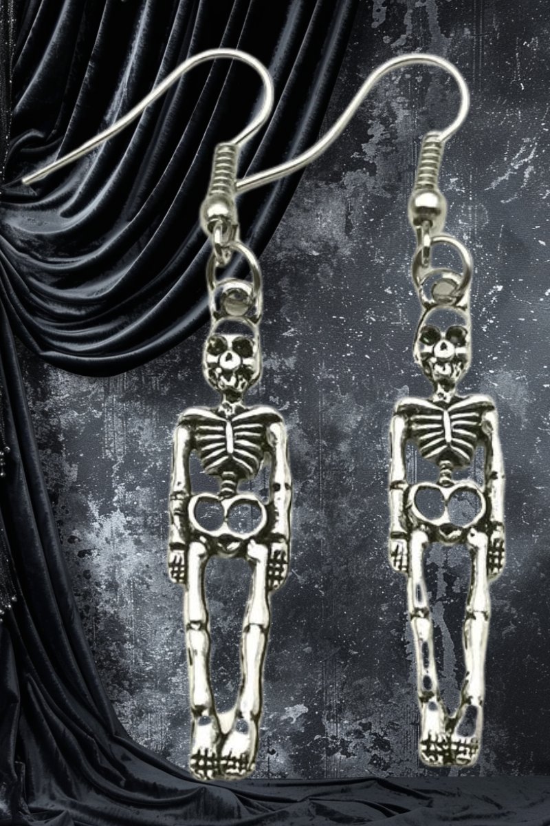 Boucle D’Oreille Gothique Squelette Allongé – Skeletonsoul