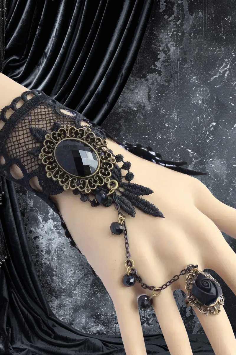 Bracelet Bague Gothique Noire – MystikClasp