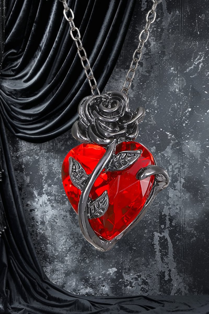 Collier Gothique Cœur Rouge – Cryptia